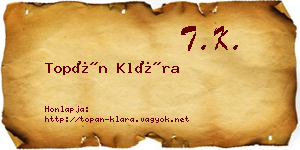 Topán Klára névjegykártya