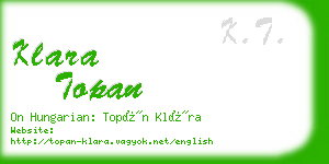klara topan business card